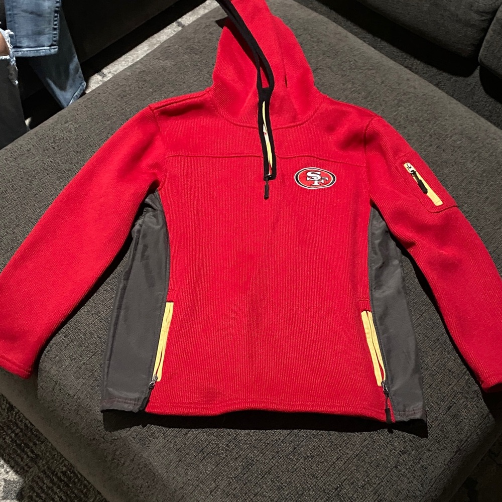NFL Kids Red and Gray Quarter-Zip Hoodie